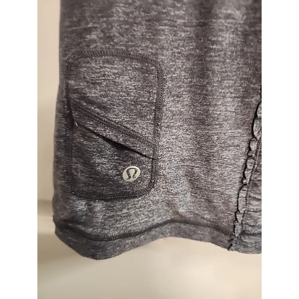 Lululemon Tank Top Size 8 Gray Ruffle Yoga Gym Activewear‎